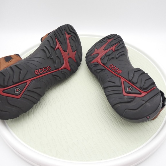 Ecco Yucatan Mens US 10-10.5 Sport Hiking Sandals Black Brown Leather Outdoor - Picture 7 of 9